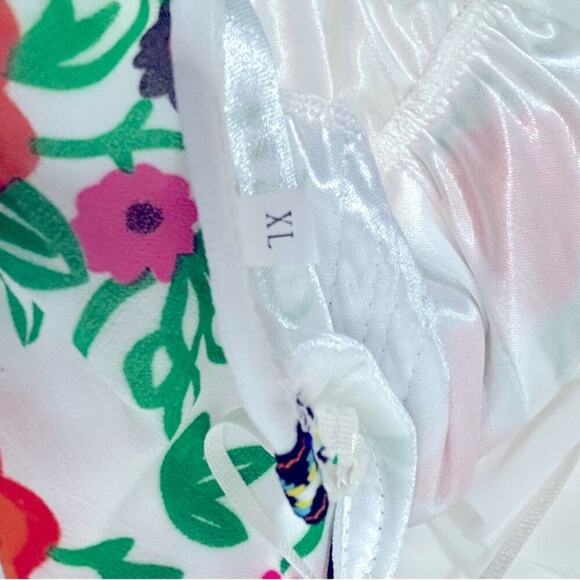 Boho Maxi Dress XL | Embroidered Look Open Back Festival Sundress White Floral - Picture 9 of 11